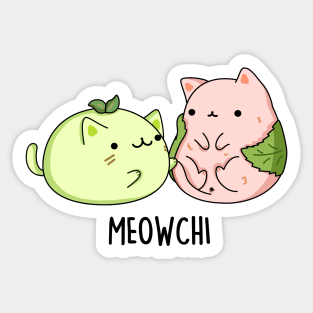 Meowchi Funny Mochi Pun Sticker